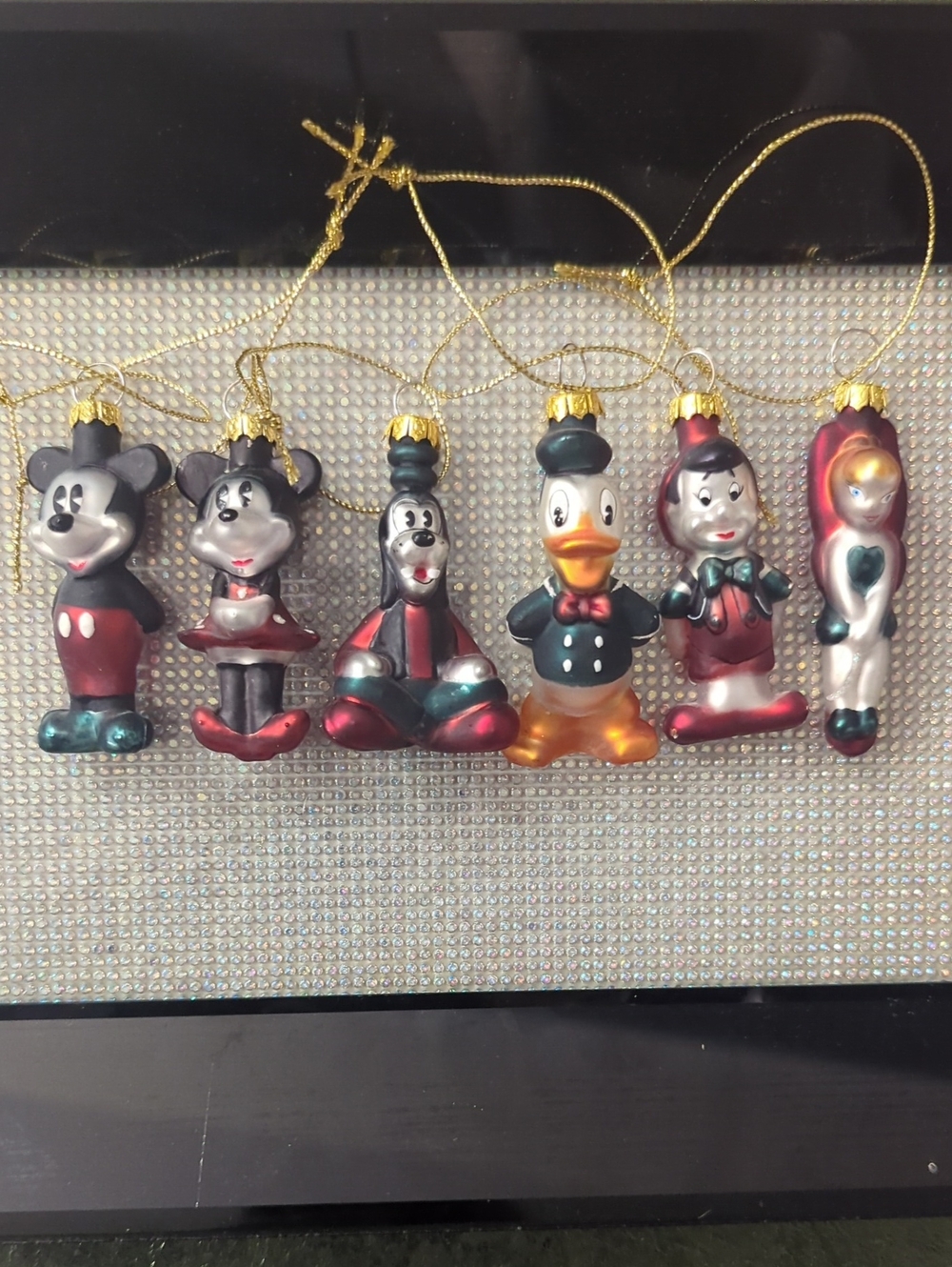 Blown Glass Set of 6 Mickey Mouse & Friends Ornaments Disney Store Exclusive